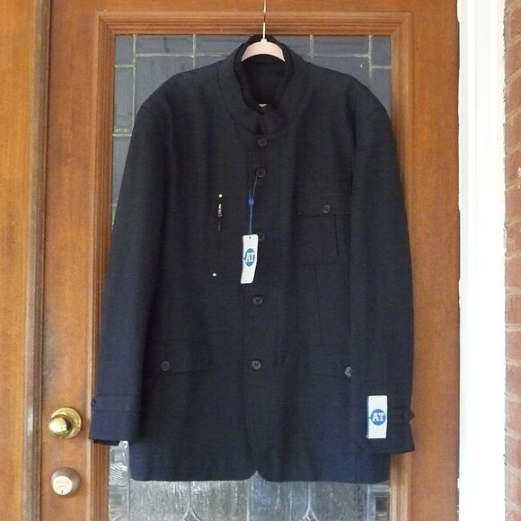 AT Clothing Other - BLACK UTILITY CARGO COAT LONG JACKET 52R